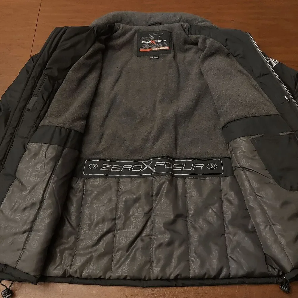 ZeroXposur Water Repellent Full Zip Jacket With Hood Black Grey Men's Size L